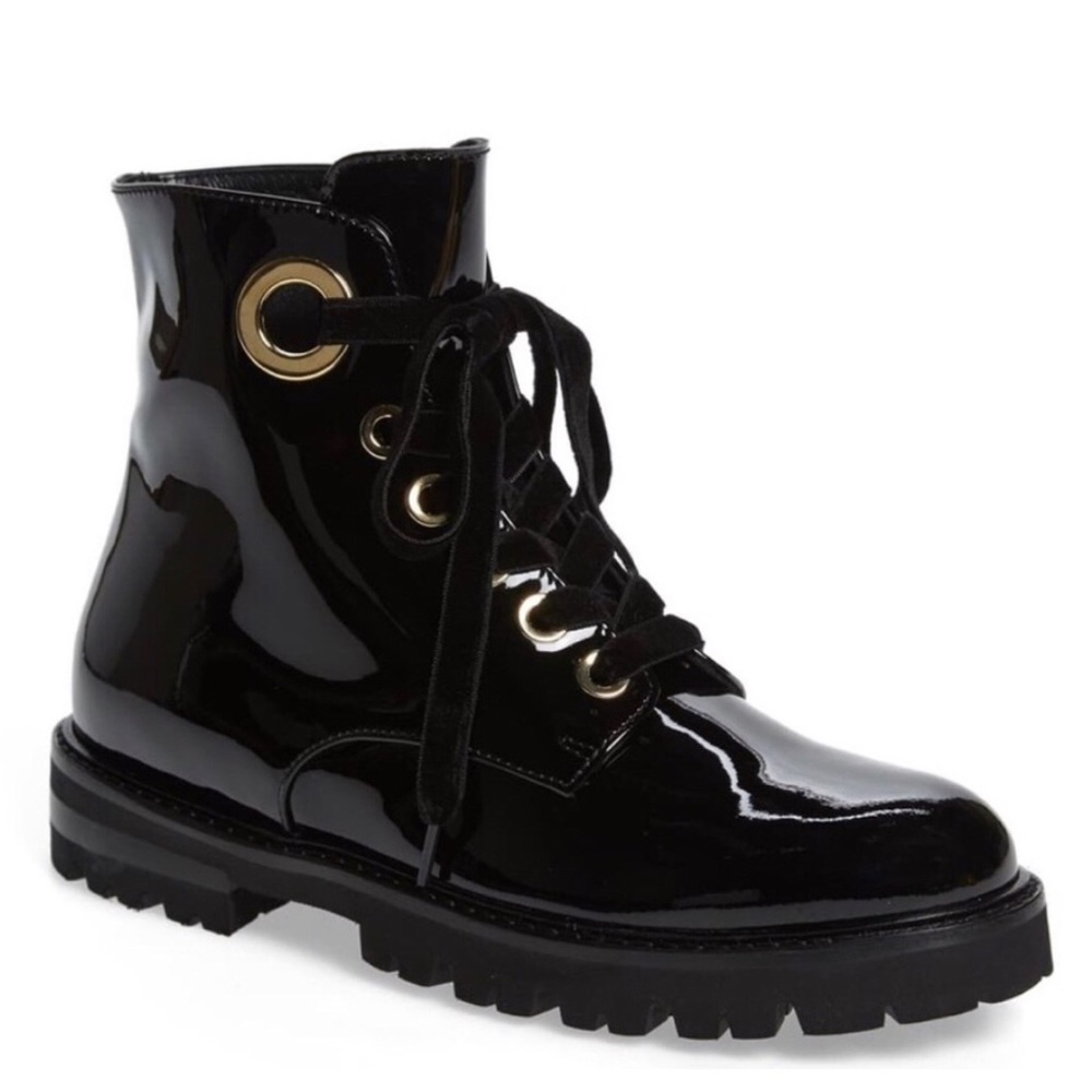 AGL | Combat Patent Leather Boots